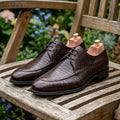 Men's Coffee Leather Sole Derbies